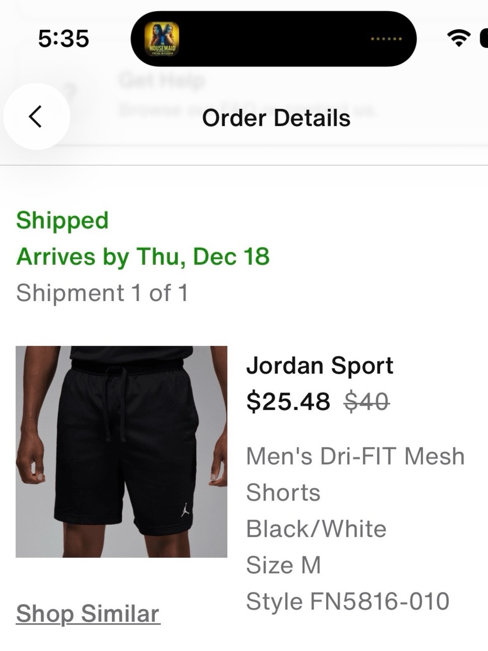 Like New - Jordan Black Athletic Mesh Shorts with White Jumpman - Picture 5 of 5